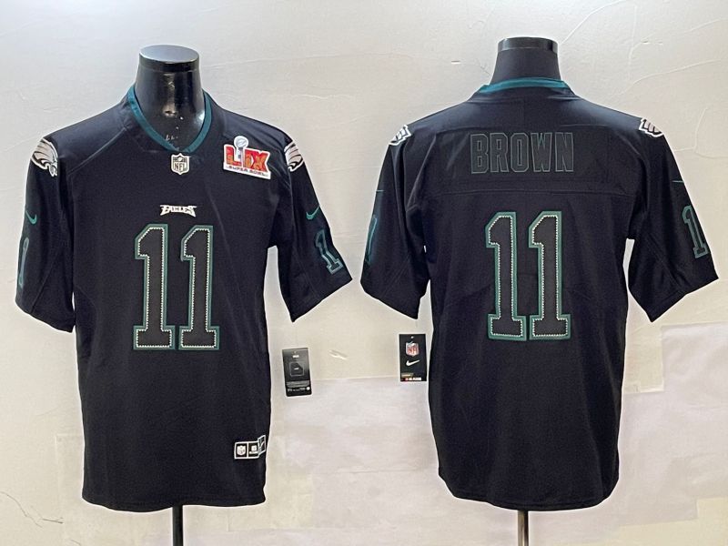 Men Philadelphia Eagles #11 Brown Black Classic 2025 Nike Limited NFL Jersey style 2